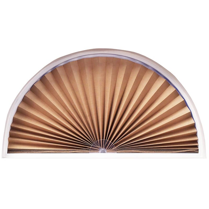 Redi Shade No Tools Original Arch Light Blocking Pleated Fabric Shade Natural, 72" W x 36" H - Image 1
